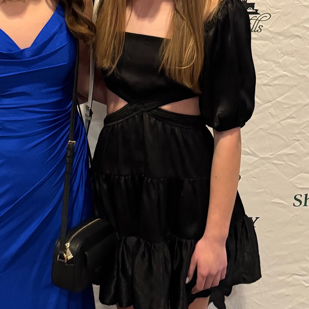 Altar'd State Black Velvet Dress